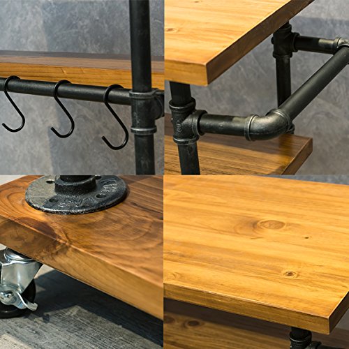Industrial Portable Kitchen Island on Wheels