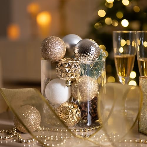 50ct Christmas Tree Decorations Ball Ornaments 2.36 Inches (50 Count)