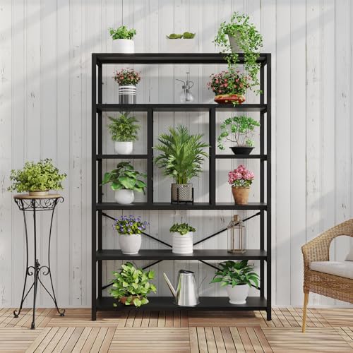 6 Tier Industrial Bookshelf for Bedroom Living Room Office (6 Count)
