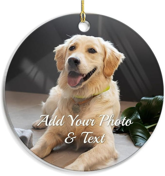 Personalized Dog Photo Christmas Ornaments