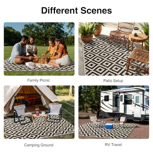 Outdoor Rug 4x6 ft Waterproof Reversible Mat