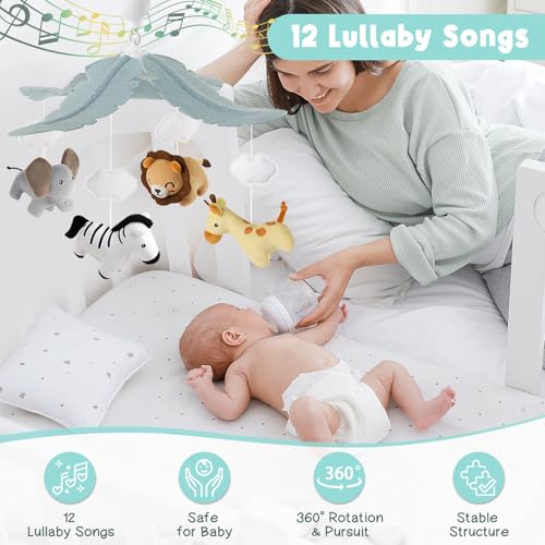 Animals Crib Mobile for Boys & Girls