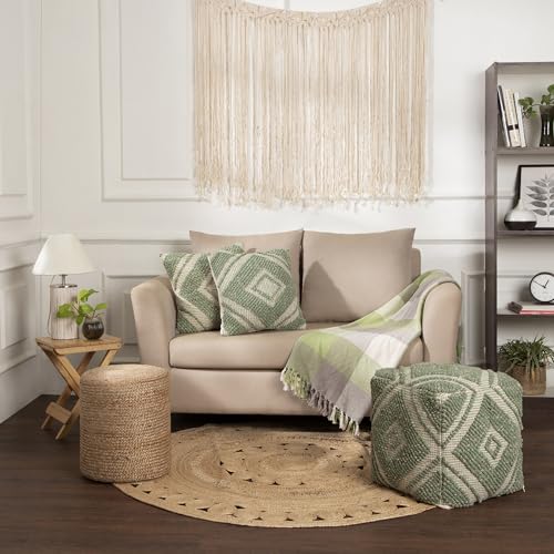 Pouf with Filler Cube Bean Bag Pouffe