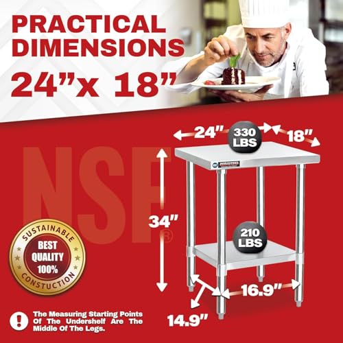 24x18 Stainless Steel Work Table