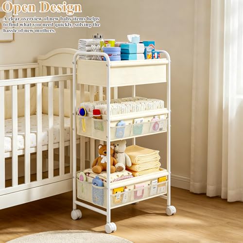 3 Tier Baby Diaper Caddy Cart Organizer