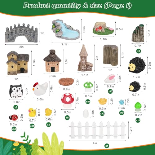210 Pieces Miniature Fairy Garden Accessories (210 Count)