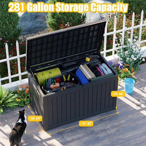 281 Gallon Large Resin Deck Box