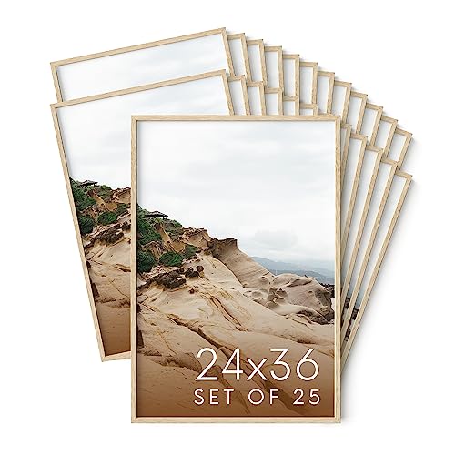 24x36 Natural Oak Wood Picture Frames Set of 25