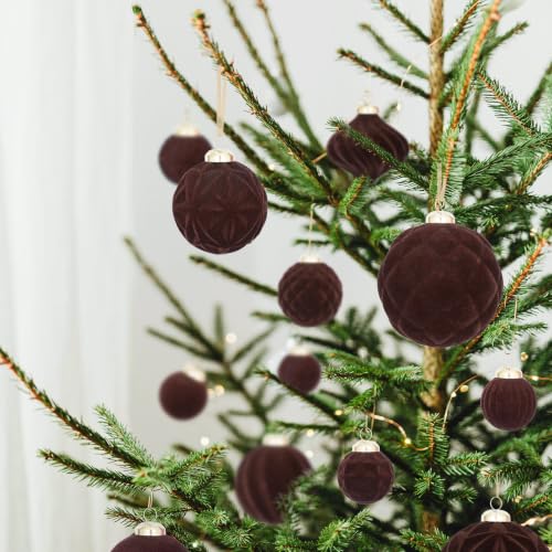 46PCS Velvet Christmas Ball Ornaments Set (46 Count)