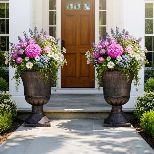 22" Tall Urn Planters Set of 2 Large Flower Pots (2 Count)