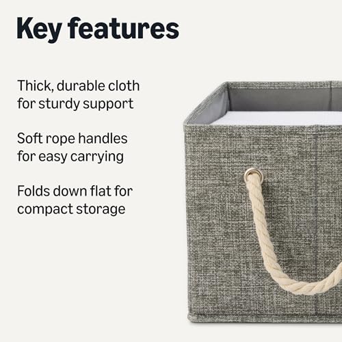 Foldable Storage Bins with Rope Handles (3 Count)