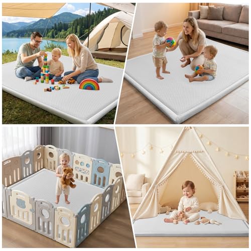Baby Play Mat for Floor Nursery Rug Muscle Area Playroom Rug Elastic Foam 59x79" Playmat Elastic Foam 1.3" Thick Crawling Mat for Babies