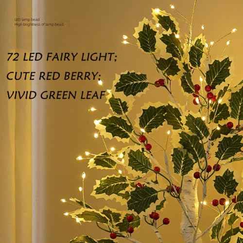 2FT Fairy Lights Birch Tree 72 LED Tree Lamp with Timer for Easter Christmas Decorations Light Spirit USB or Battery Powered Branch Lighted Trees Indoor Outdoor