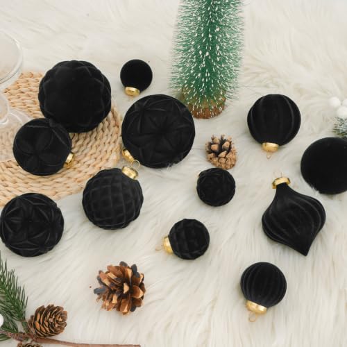 46PCS Velvet Christmas Ball Ornaments Set (46 Count)