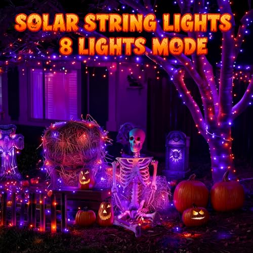 2 Pack Purple and Orange Halloween Fairy String Lights (2 Count)