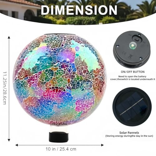 10" Mosaic Solar Gazing Ball