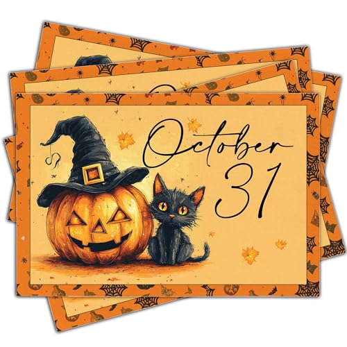 Halloween Pumpkin Placemats Set of 4 (4 Count)
