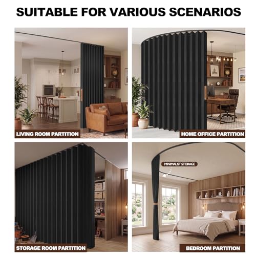 Accordion Style Room Divider with Ceiling Track