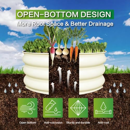 GARDMAX 2x2x1FT Galvanized Round Raised Garden Bed Kit