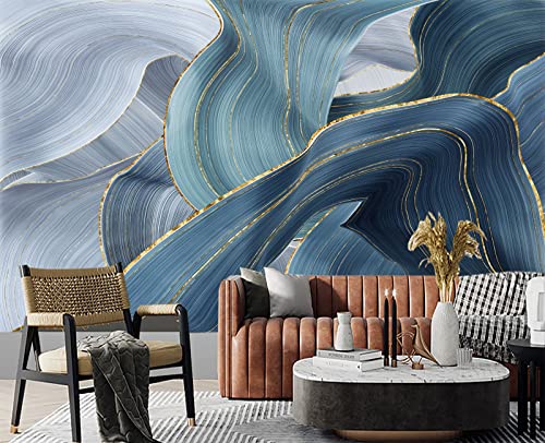 Gilding Marble Blue wall Mural Wallpaper for Bedroom 178" x 117" (144.6 Sq Ft)