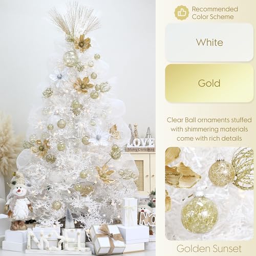 30 Pack Clear Christmas Ball Ornaments with Fillers (30 Count)