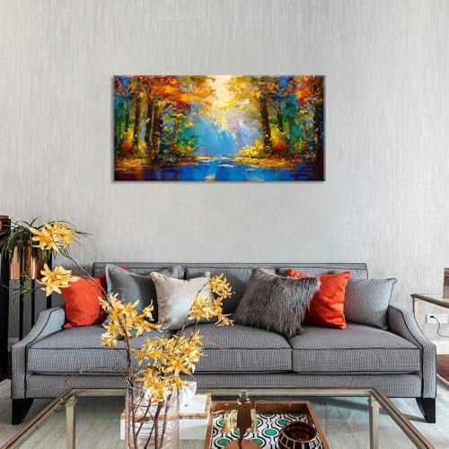 Beautiful Colorful Forest Scenery Landscape Wall Art Decor Artwork for Bedroom Living Room