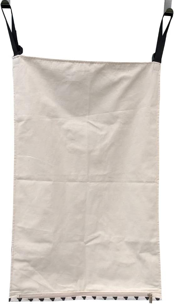 Adjustable Space Saving Door Hanging Laundry Hamper Bag with Stainless Steel Hooks - NestledHome