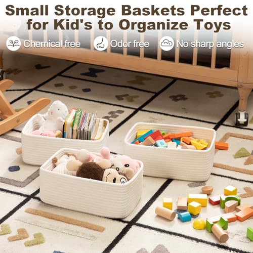 3 Pack Small Storage Baskets for Organizing (3 Count)