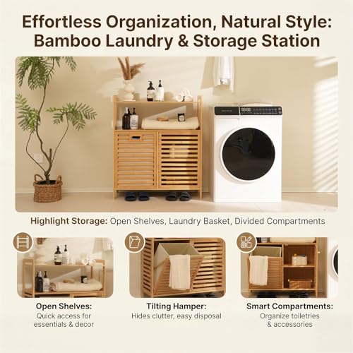 Tilt Out Laundry Hamper with Shelves