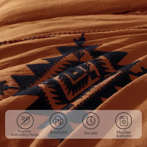 Embroidery Oversized King Comforter Set 7 Pieces Bed in a Bag