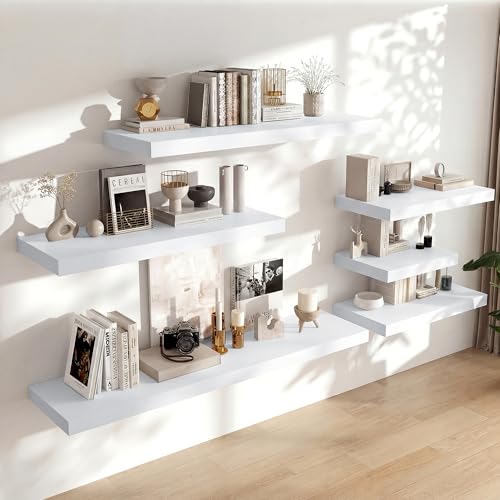 24 x 12 Deep Floating Shelves Wall Mounted Set of 1 White