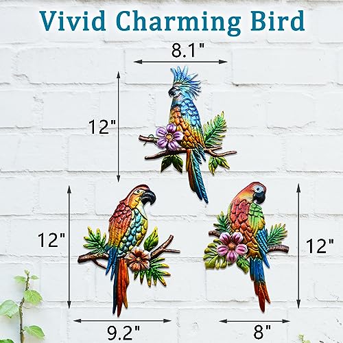 Parrot Tropical Wall Art Decor (3 Count)