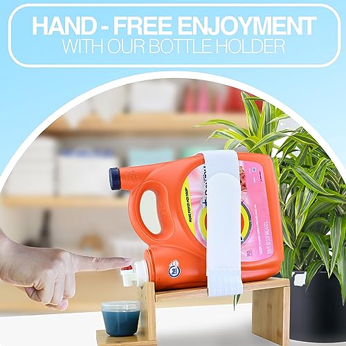 Liquid Laundry Detergent Holder Stand with Tray & Strap