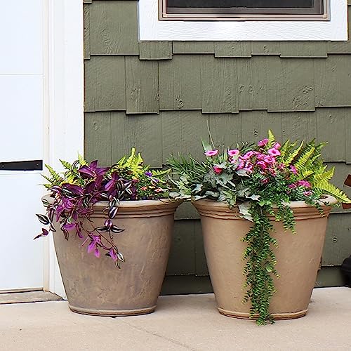 Sunnydaze Anjelica 24'' Large Plastic Planter Pot for Plants (3 Count)