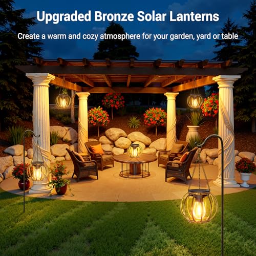 Solar Lanterns Outdoor Waterproof (4 Count)