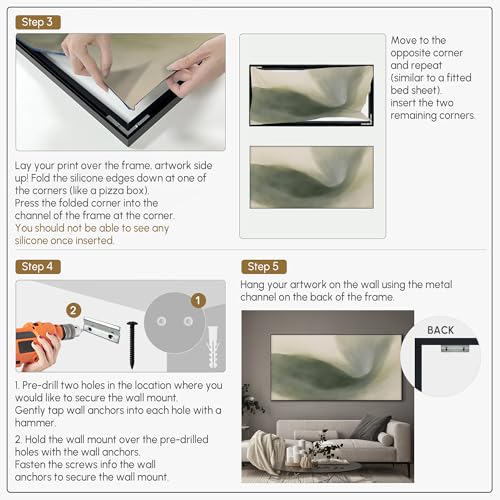 36"x72" Extra Large Framed Wall Art Abstract Green Swirl Soft Fluid Modern Illustration for Home Living Room Bedroom Decor