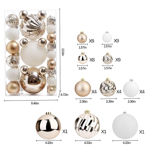 50pcs Shatterproof Christmas Ball Tree Ornaments (50 Count)