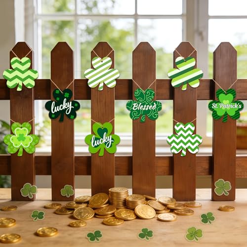 36PCS Wooden Shamrock Ornaments to Paint St. Patrick's Day Decorations (36 Count)
