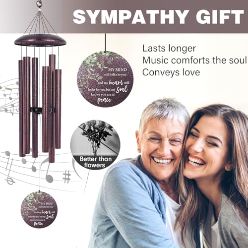 36" Large Deep Tone Personalized Sympathy Wind Chimes