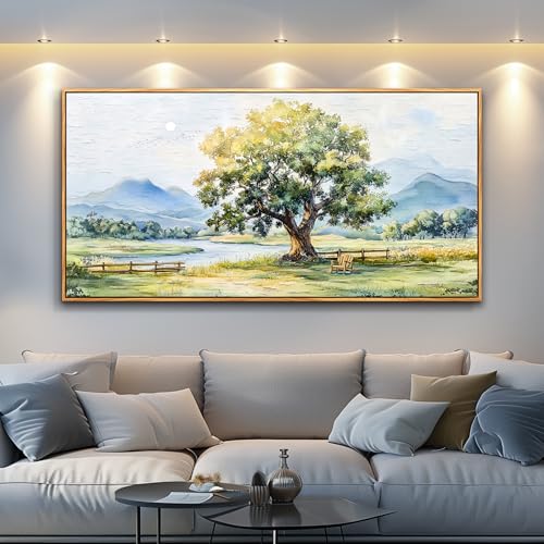 Large Canvas Wall Art For Living Room Wall Decor For Office Bedroom Hotel room Green Tree Ink