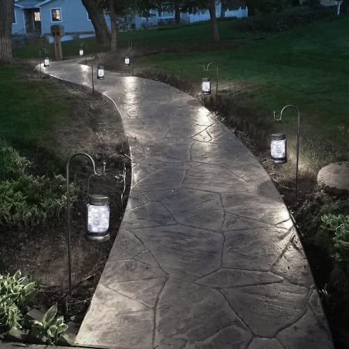 4 Pack Solar Mason Jar Hanging Lantern with Stakes (4 Count)