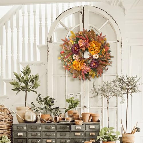 24 Inch Fall Harvest Front Door Wreath Autumn Thanksgiving Decor