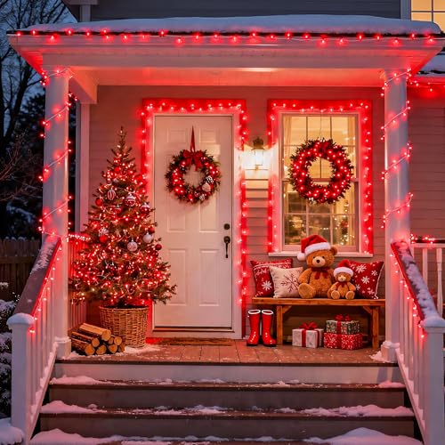 Connectable 33ft 100 LED Red Halloween String Lights Clear Wire (33 Foot)
