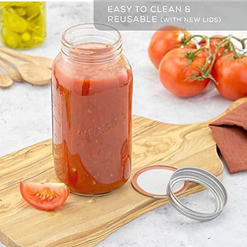 32 Oz Mason Jars With Lids (6 Count)