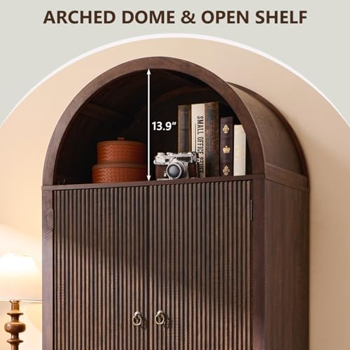 71" Tall Arched Bathroom Storage Cabinet