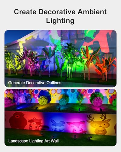 Color Change Solar Spot Light Outdoor Waterproof RGB Halloween Decor
