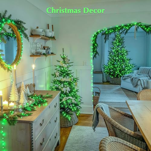 600 LED Green Lights Indoor Outdoor Waterproof for Halloween Decor (168 Foot)