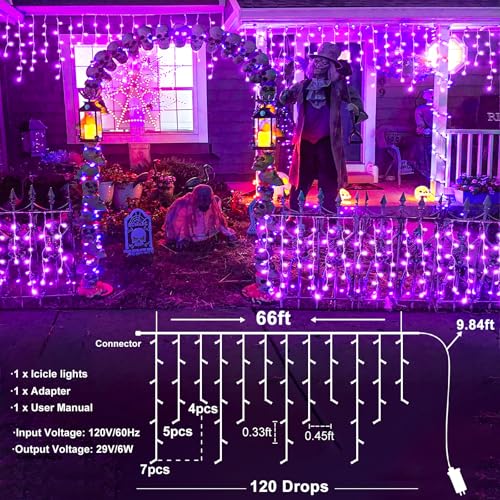 66ft Purple Christmas Lights Outdoor Indoor