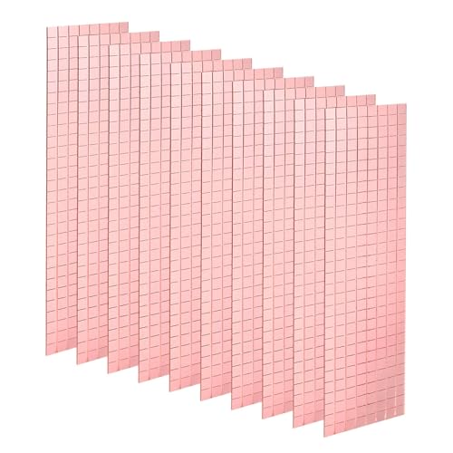 10 Sheet 4800 Pieces Self Adhesive Mirror Mosaic Tiles 5x5mm Small Square Mirror Tiles Sticker Disco Ball Stickers Mini Glass Tiles for DIY Craft Party Home Decoration (4800 Count)