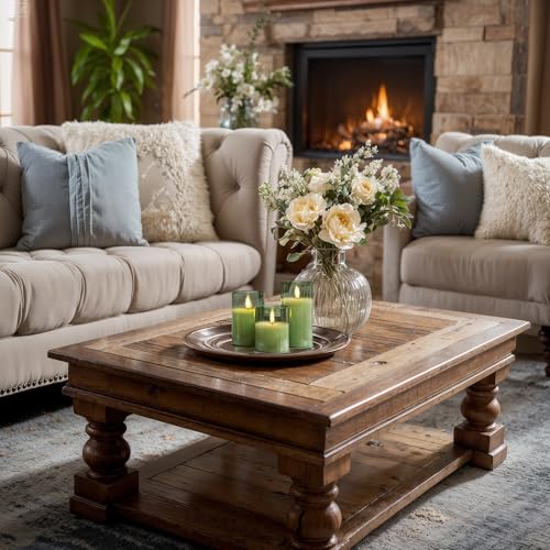 Sage Green Glass Flameless Candles (3 Count)